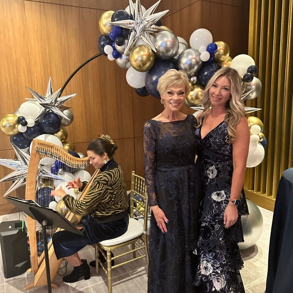 Stunning Navy and Silver Marchesa Gown - Prom Dress - Picture 5 of 7